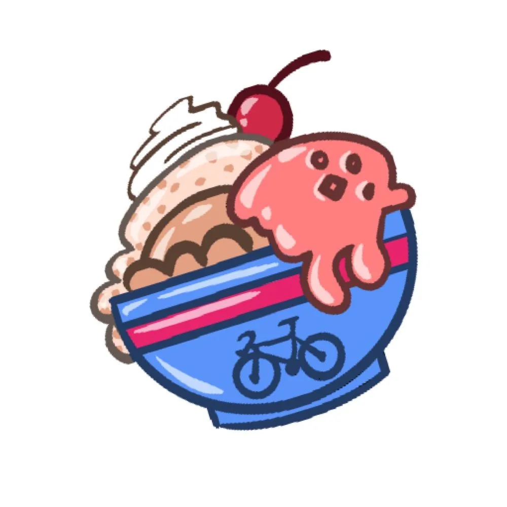 cycling scoop ice cream logo